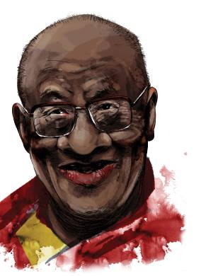 Dalaï Lama avec la peau noire