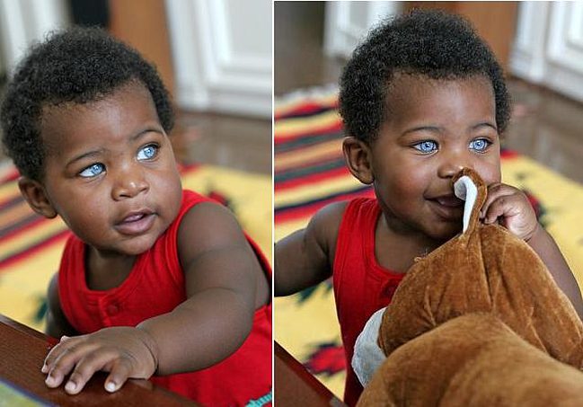 Black Baby Boy With Blue Eyes