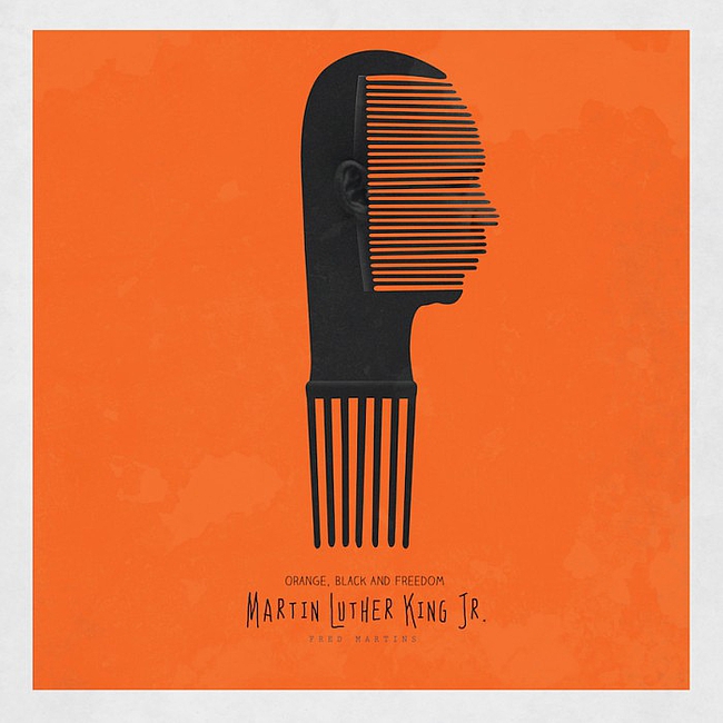 artiste nig&eacute;rian Fred Martins utilise le symbole de l'Afro Peigne pour c&eacute;l&eacute;brer les activistes africains importants, qui ont &eacute;t&eacute; emprisonn&eacute;s lutte pour la libert&eacute; et l'&eacute;quit&eacute;.