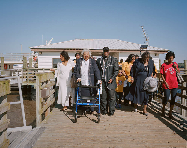 Sur le ferry qui mène à Sapelo island