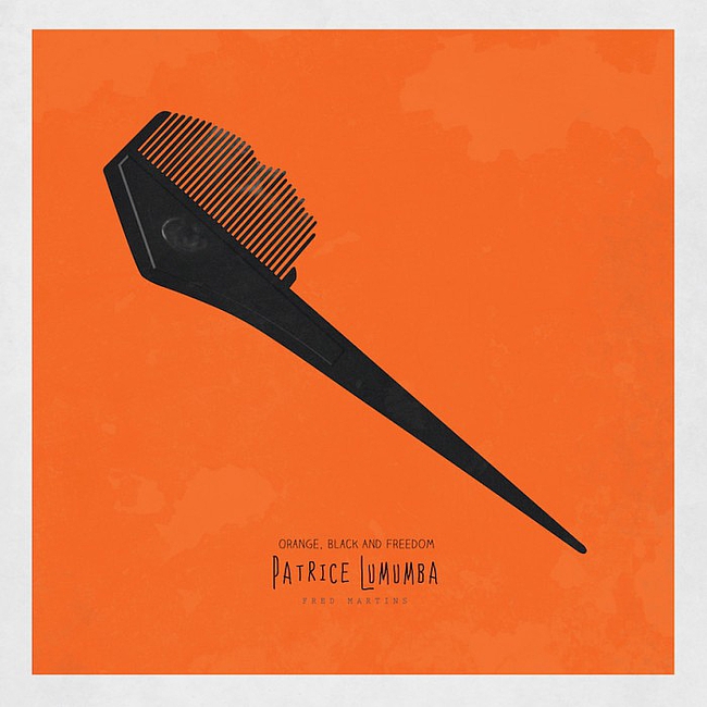 artiste nig&eacute;rian Fred Martins utilise le symbole de l'Afro Peigne pour c&eacute;l&eacute;brer les activistes africains importants, qui ont &eacute;t&eacute; emprisonn&eacute;s lutte pour la libert&eacute; et l'&eacute;quit&eacute;.